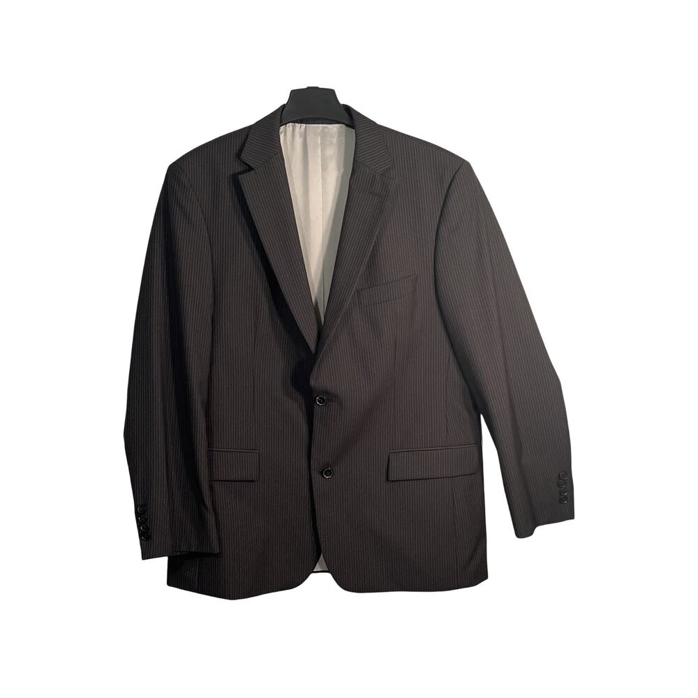 Hugo Boss BOSS Blazer Mens 44R 100% Virgin Wool Gray Pinstripe Suit Jacket Luxe
